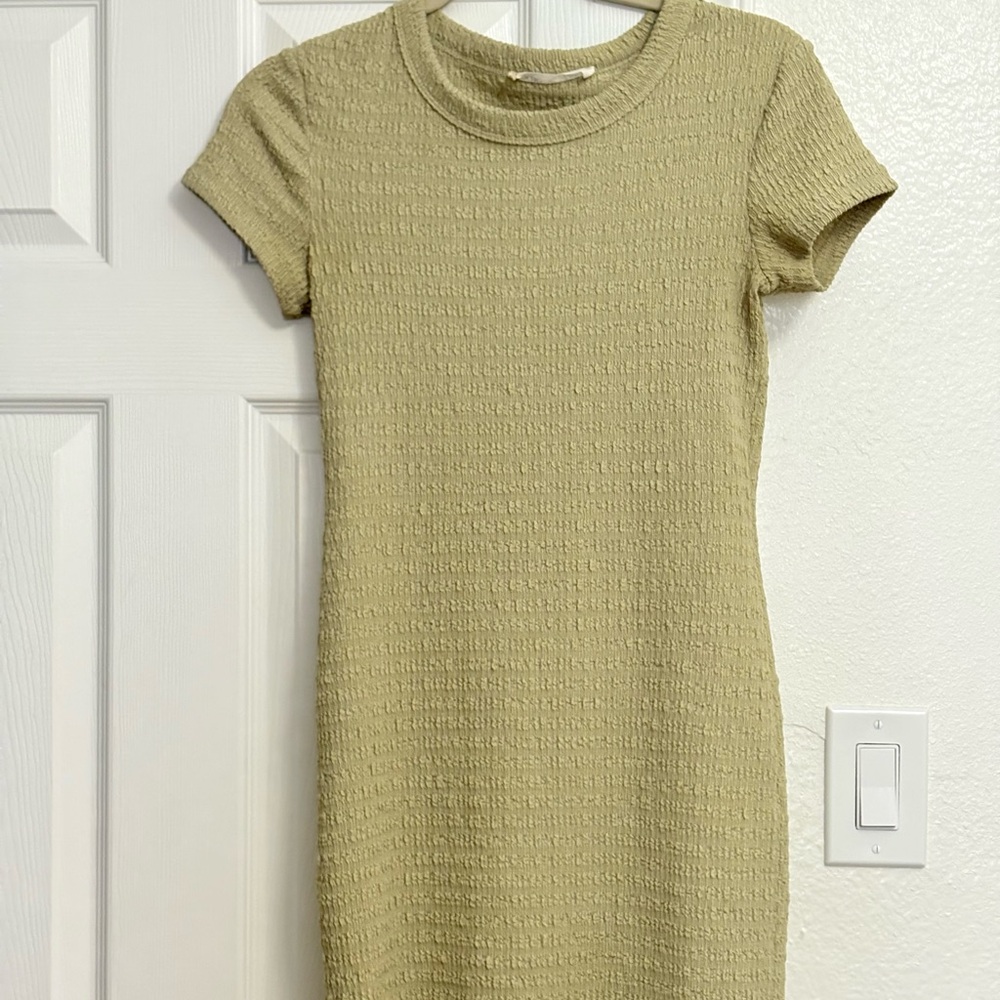 Elodie Textured Olive Mini Dress